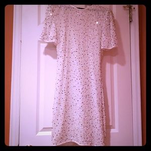 Laurence Kazar White Dress beaded with sequins